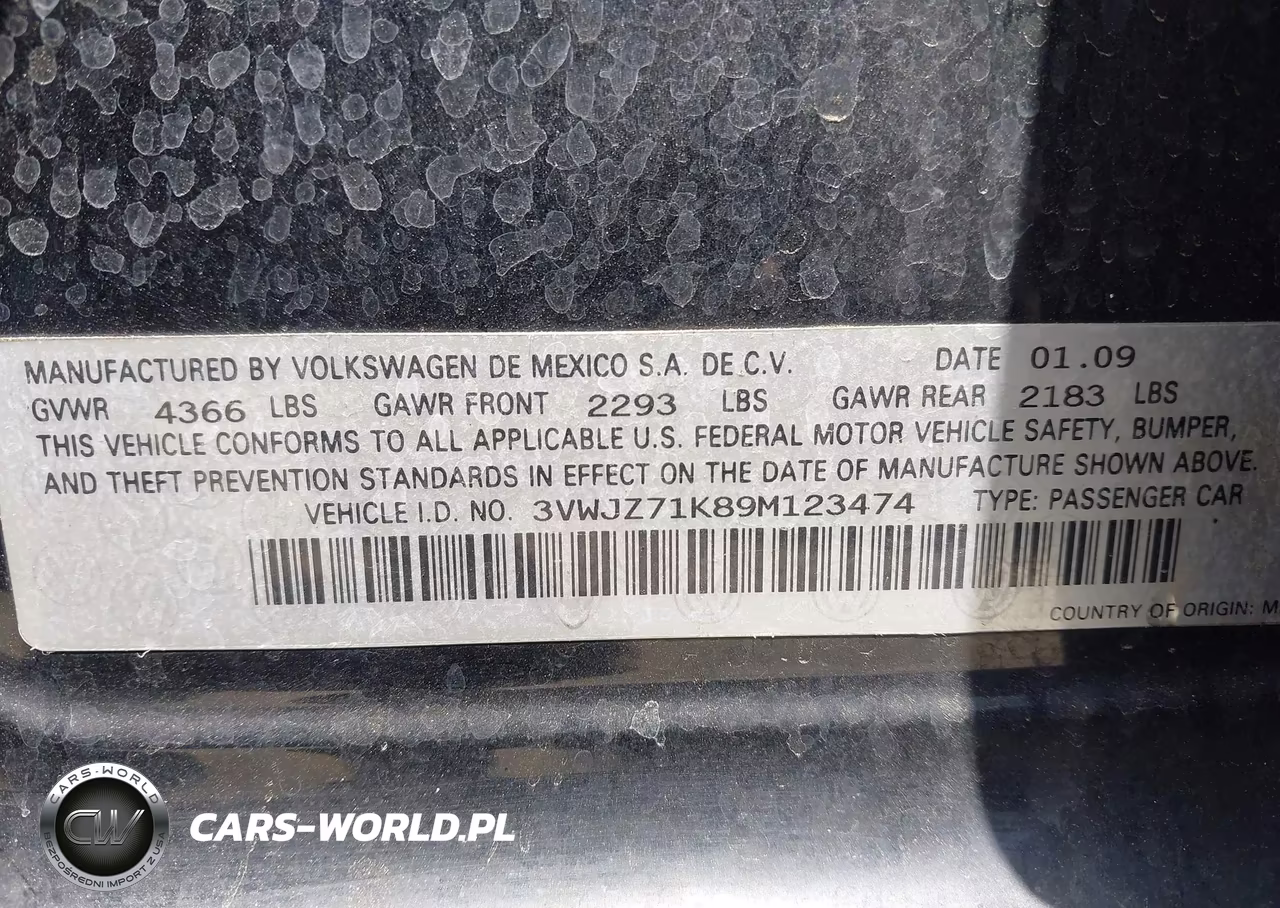 2009 Volkswagen Jetta S VIN:3VWJZ71K89M123474 - 9