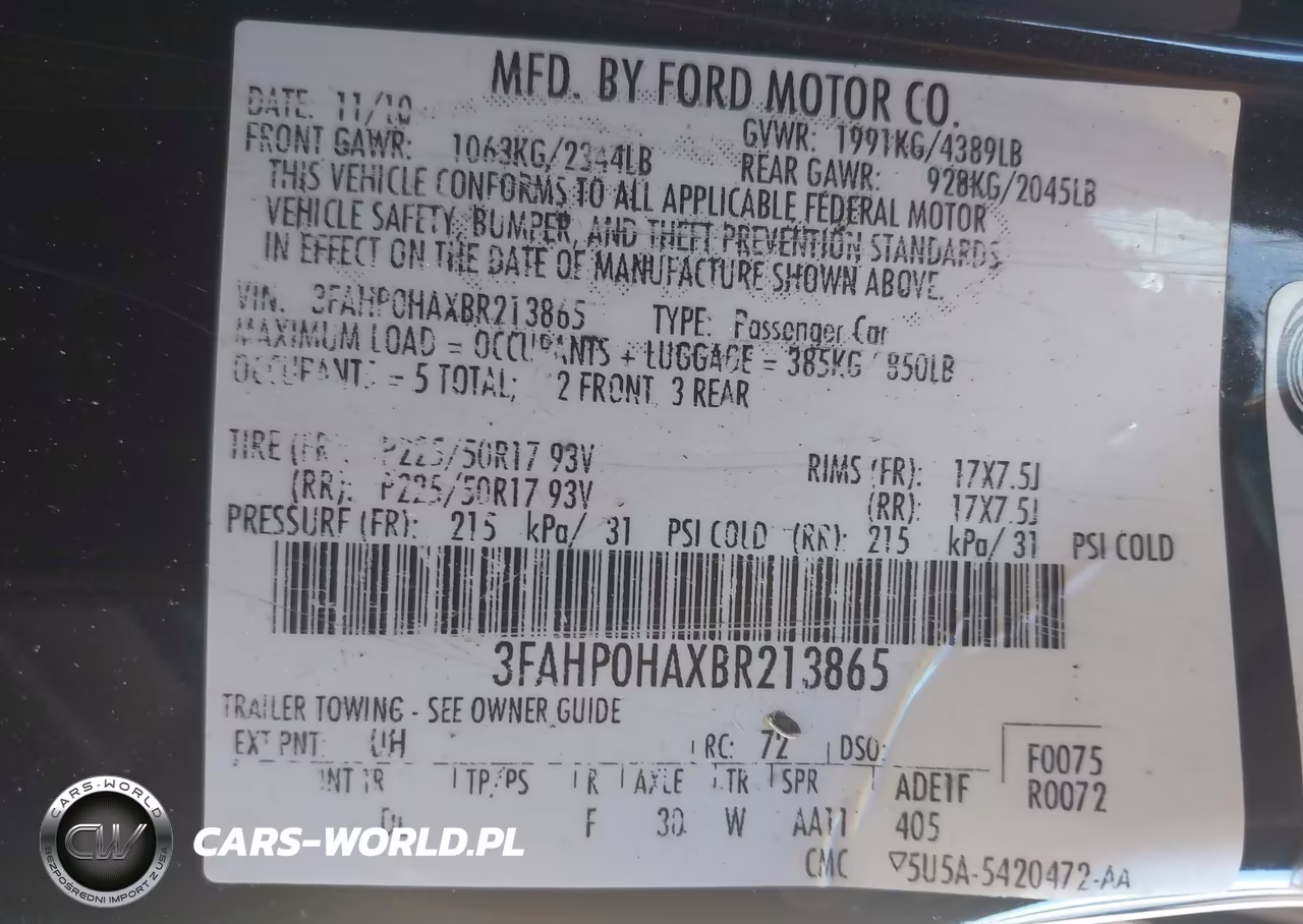 2011 Ford Fusion Se VIN:3FAHP0HAXBR213865 - 9