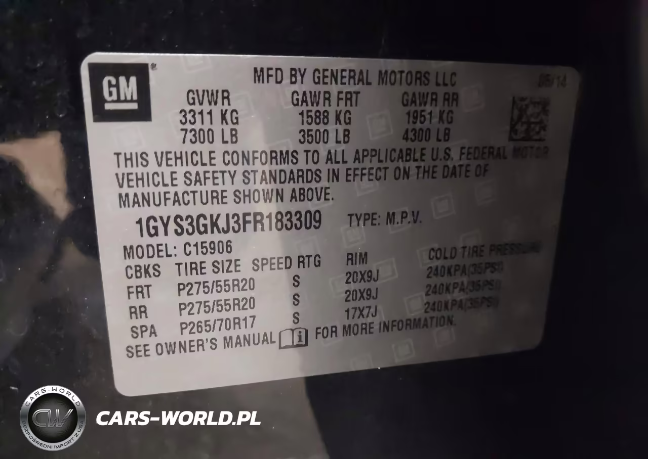 2015 Cadillac Escalade Esv Standard VIN:1GYS3GKJ3FR183309 - 9