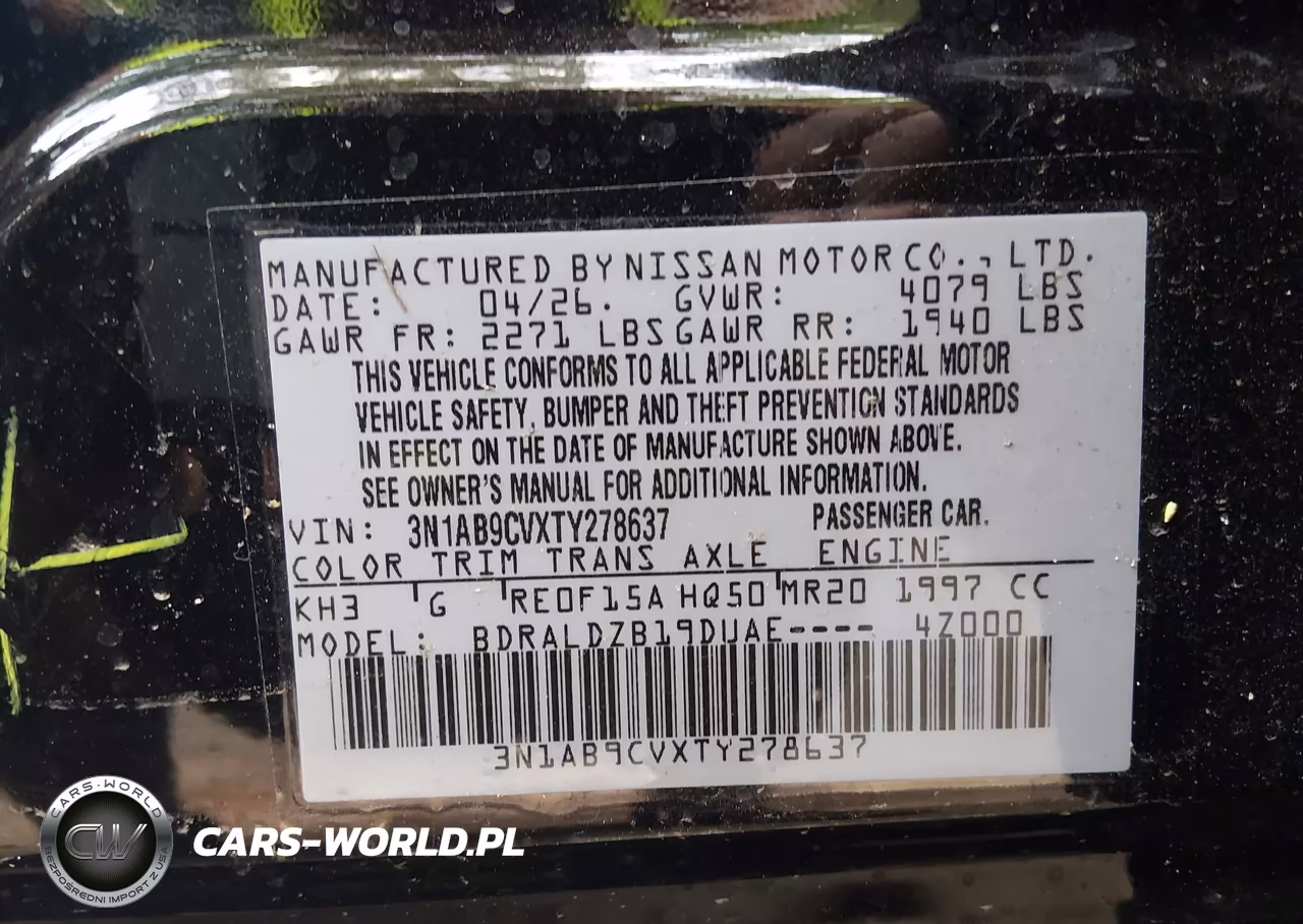 2026 Nissan Sentra Sv VIN:3N1AB9CVXTY278637 - 9