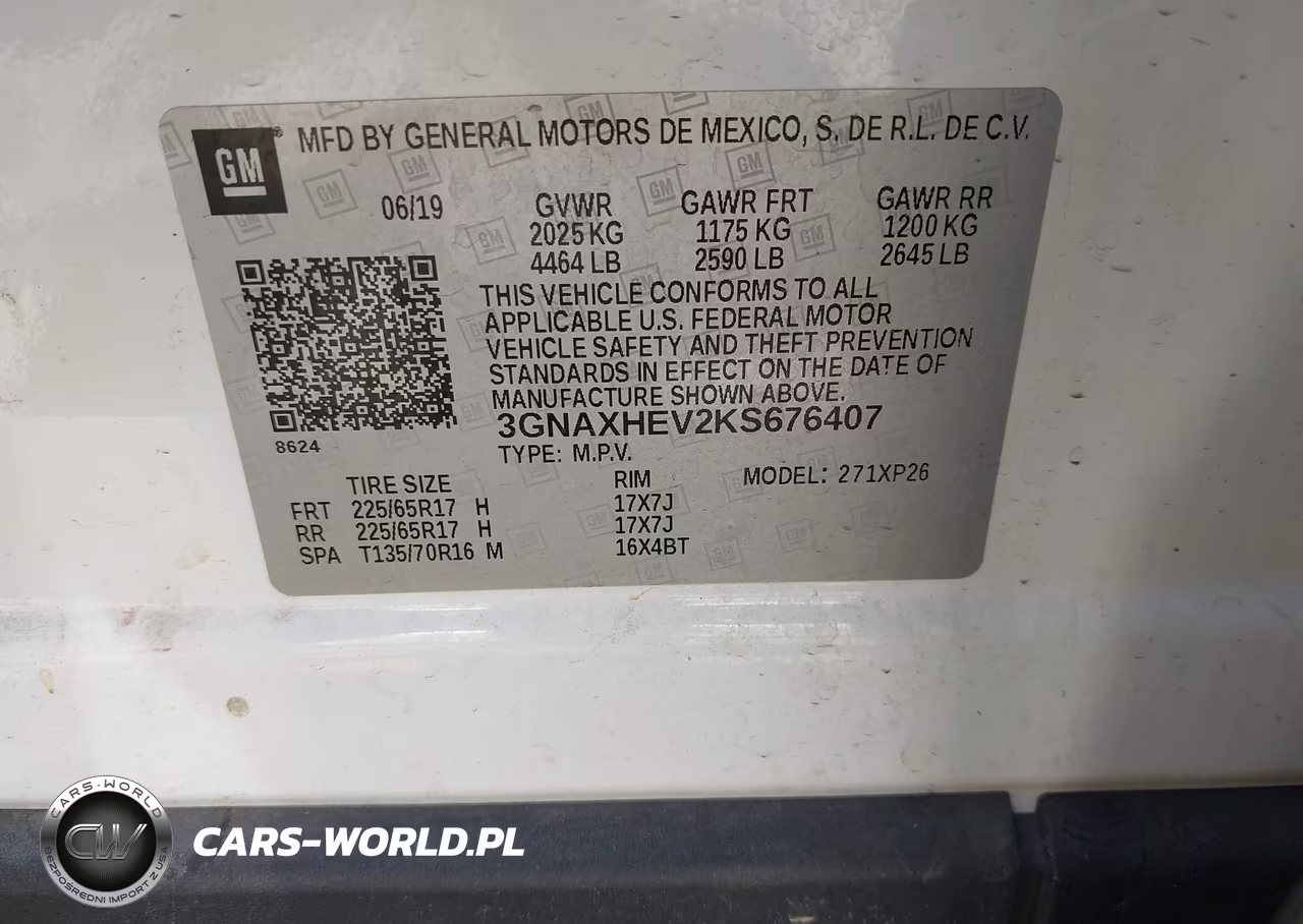 2019 Chevrolet Equinox Ls VIN:3GNAXHEV2KS676407 - 9