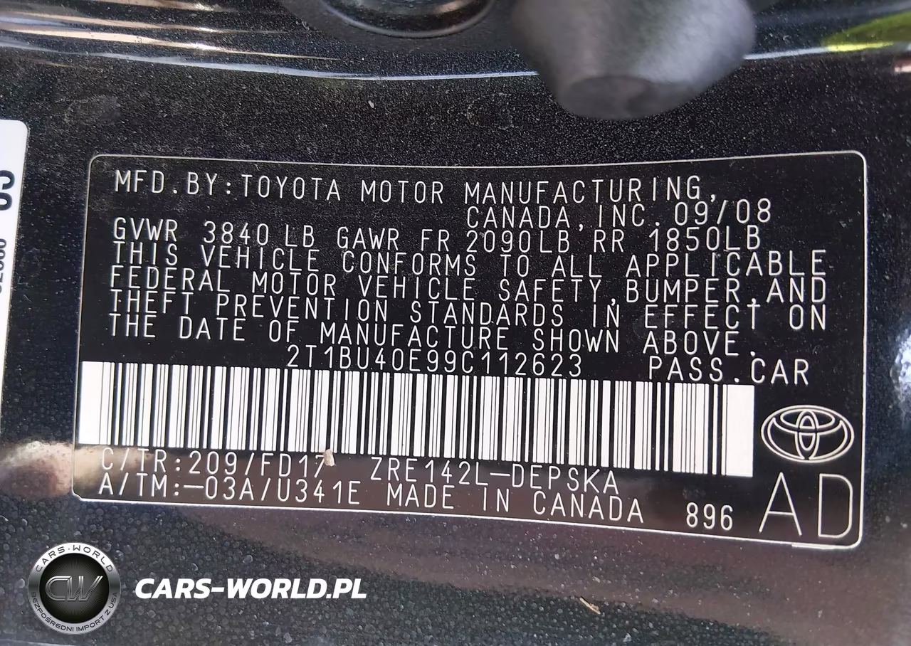 2009 Toyota Corolla S VIN:2T1BU40E99C112623 - 9
