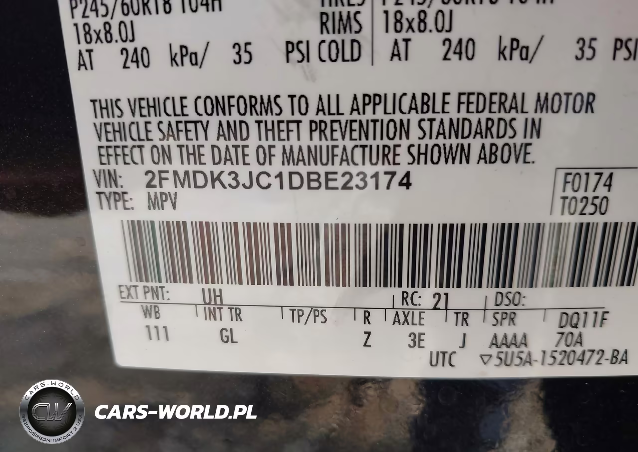 2013 Ford Edge Sel VIN:2FMDK3JC1DBE23174 - 9