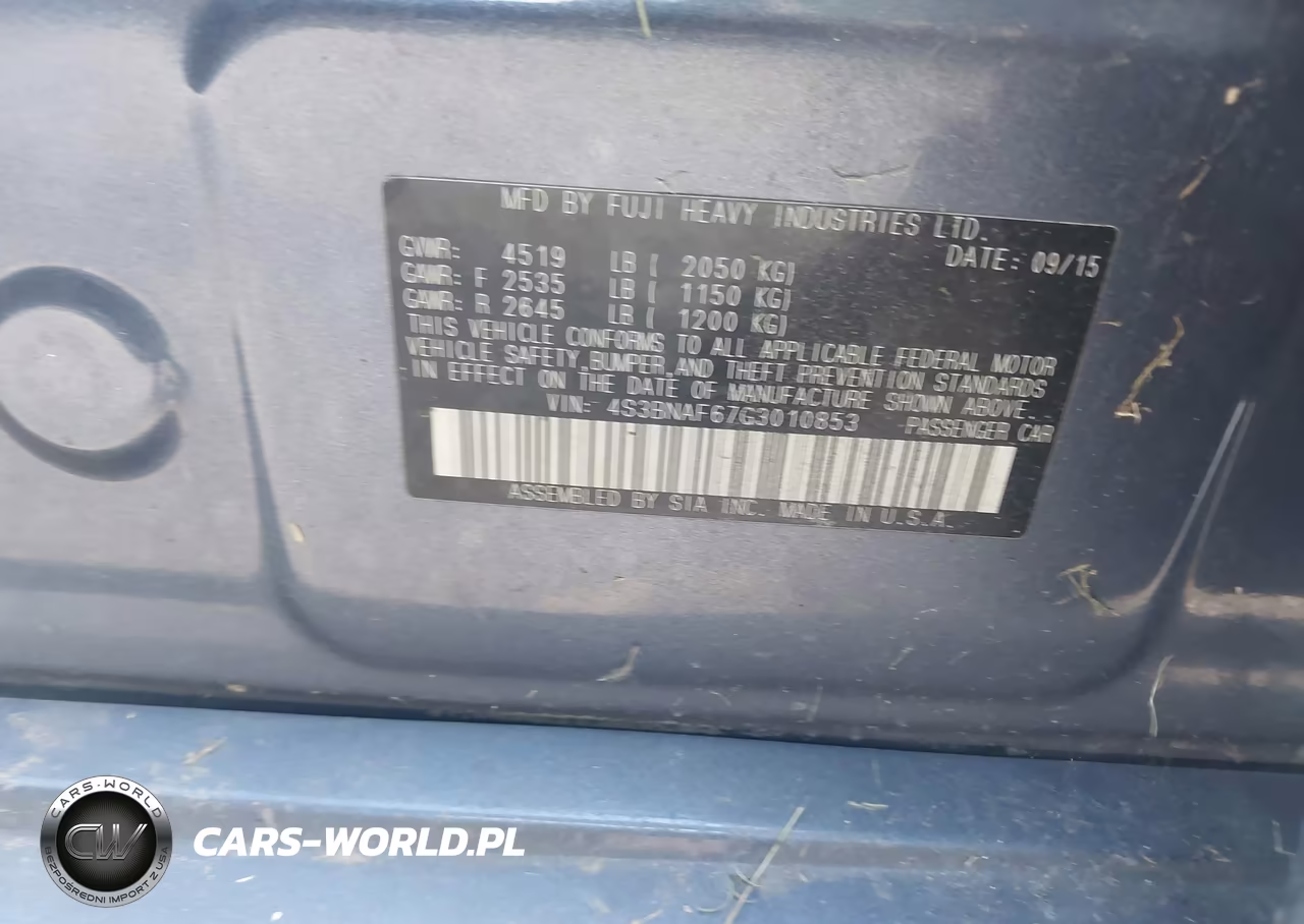 2016 Subaru Legacy 2.5I Premium VIN:4S3BNAF67G3010853 - 9