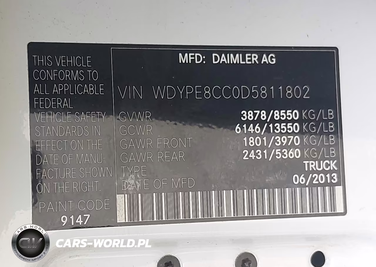 2013 Freightliner Sprinter 2500 VIN:WDYPE8CC0D5811802 - 9