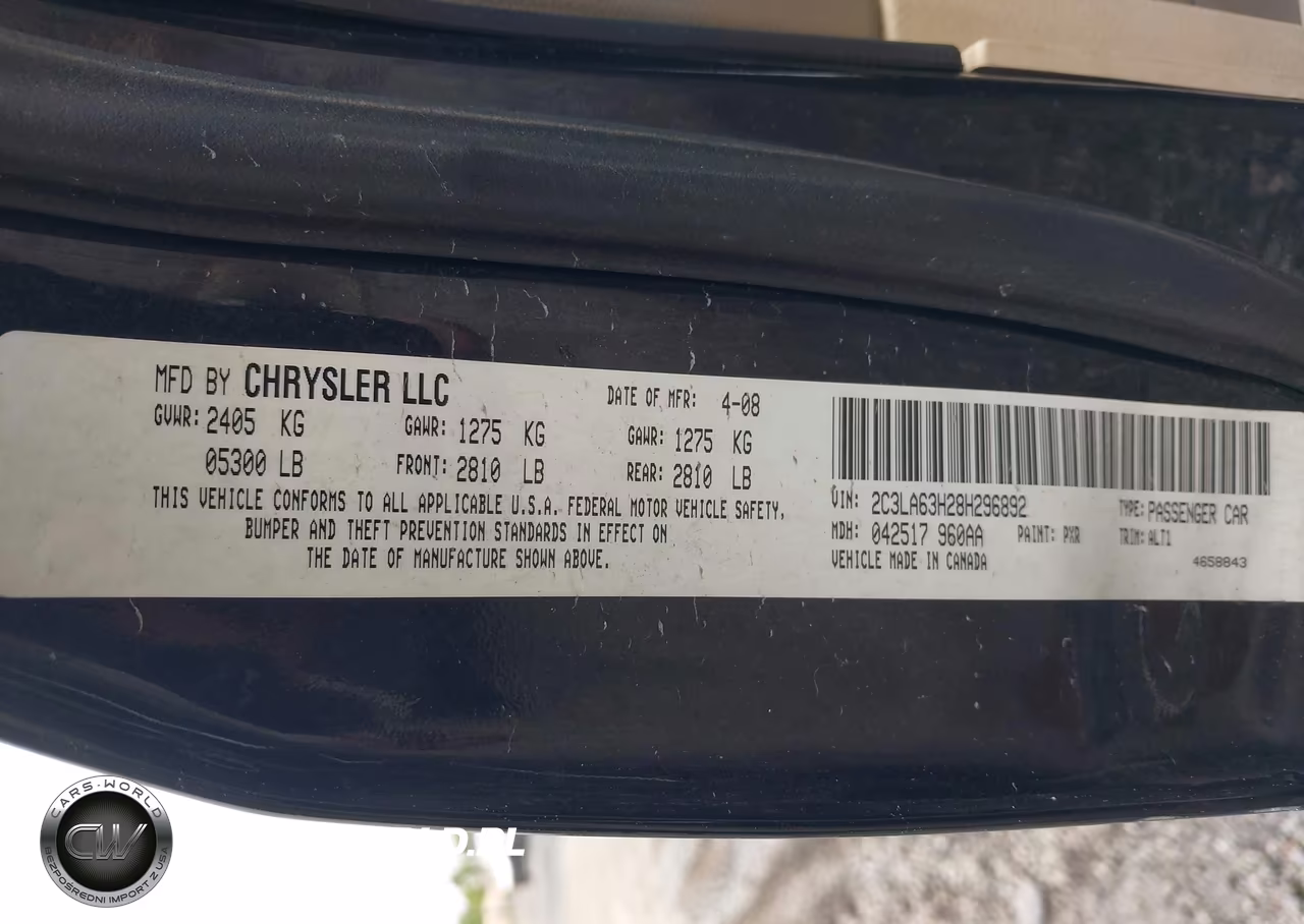 2008 Chrysler 300C Hemi VIN:2C3LA63H28H296892 - 9