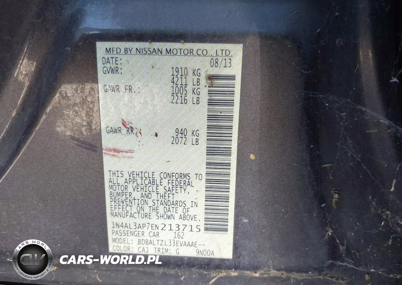 2014 Nissan Altima 2.5 Sv VIN:1N4AL3AP7EN213715 - 9
