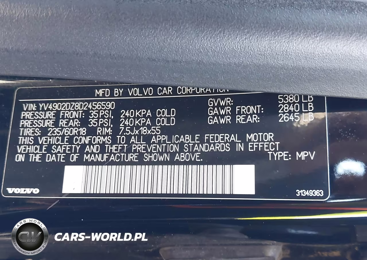 2013 Volvo Xc60 T6 VIN:YV4902DZ8D2456590 - 9