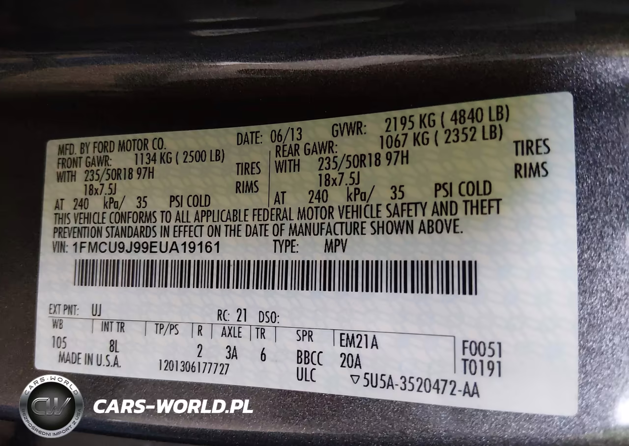 2014 Ford Escape Titanium VIN:1FMCU9J99EUA19161 - 9
