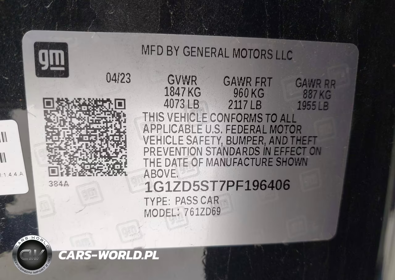 2023 Chevrolet Malibu Fwd 1Lt VIN:1G1ZD5ST7PF196406 - 9