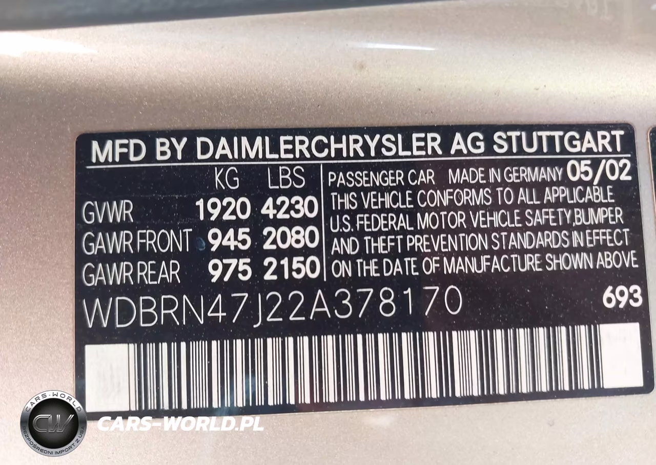 2002 Mercedes-Benz C 230 VIN:WDBRN47J22A378170 - 9