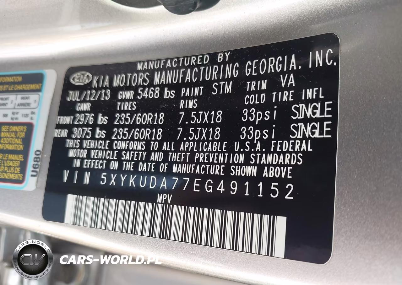 2014 Kia Sorento Ex V6 VIN:5XYKUDA77EG491152 - 9