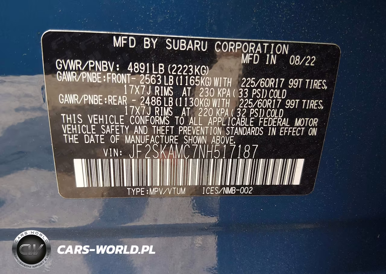 2022 Subaru Forester Wilderness VIN:JF2SKAMC7NH517187 - 9