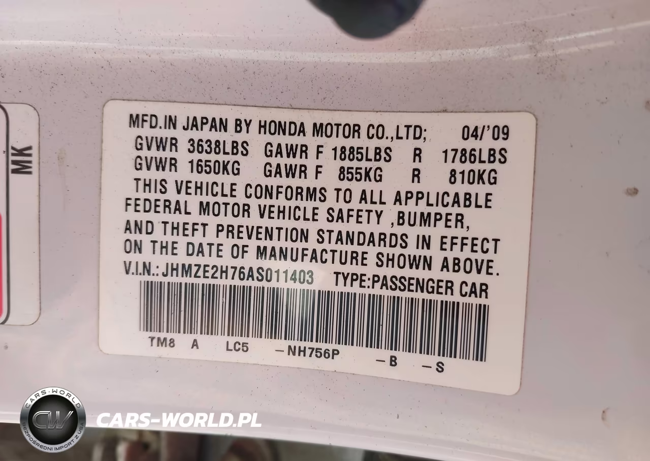 2010 Honda Insight Ex VIN:JHMZE2H76AS011403 - 9