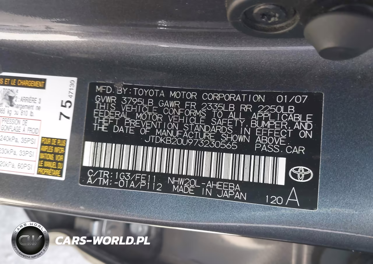 2007 Toyota Prius VIN:JTDKB20U973230565 - 9