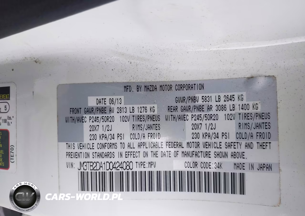 2013 Mazda Cx-9 Grand Touring VIN:JM3TB2DA1D0424080 - 9