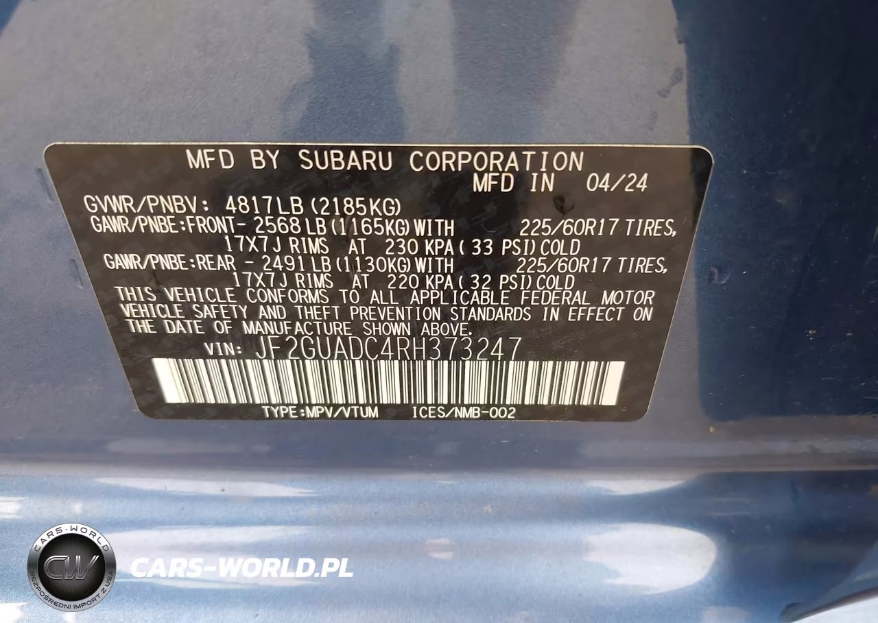 2024 Subaru Crosstrek Premium VIN:JF2GUADC4RH373247 - 9
