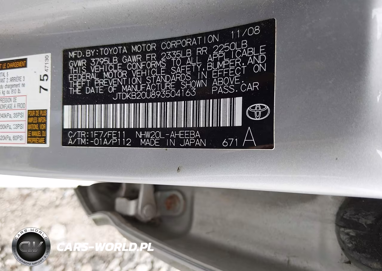 2009 Toyota Prius VIN:JTDKB20U893504163 - 9