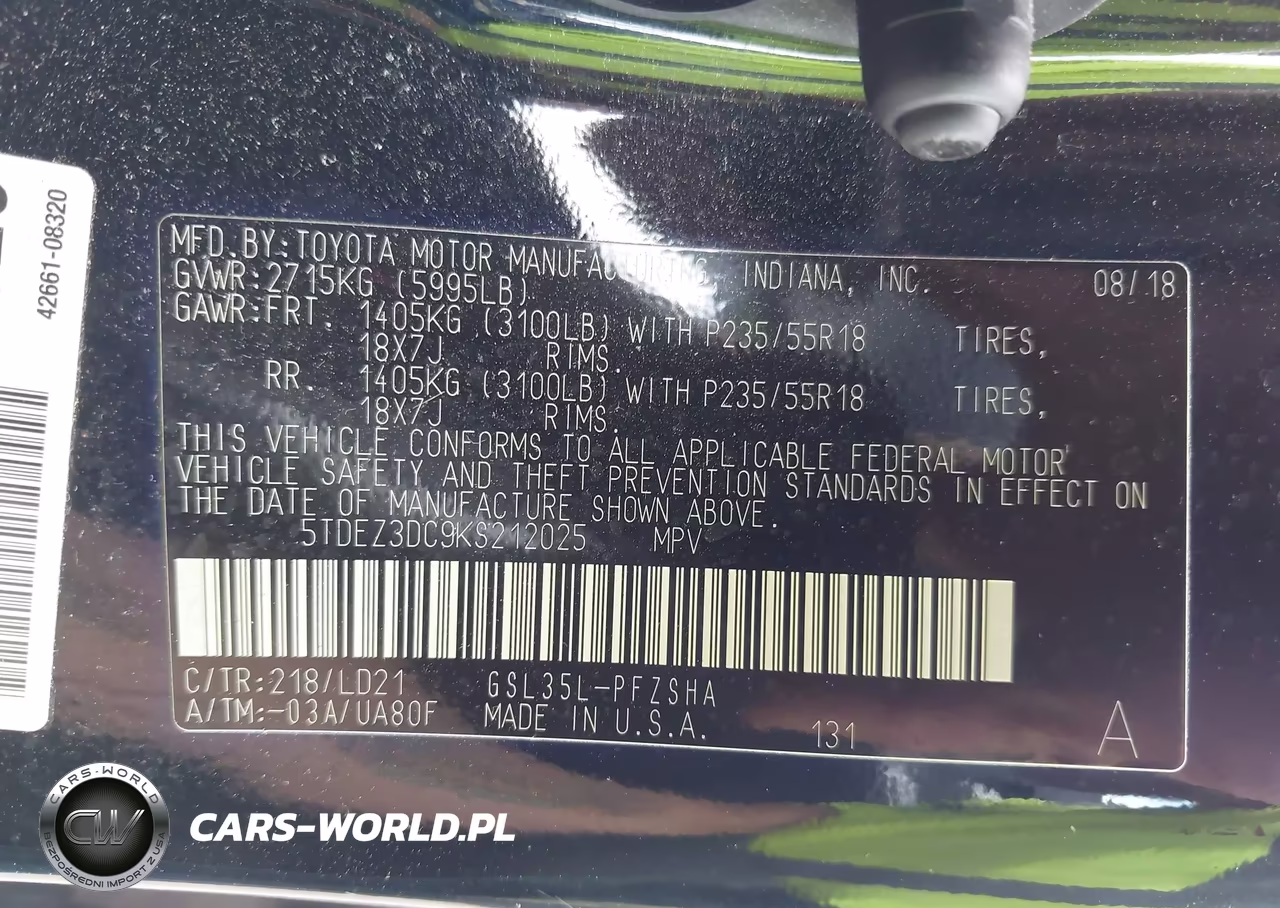 2019 Toyota Sienna Se VIN:5TDEZ3DC9KS212025 - 9