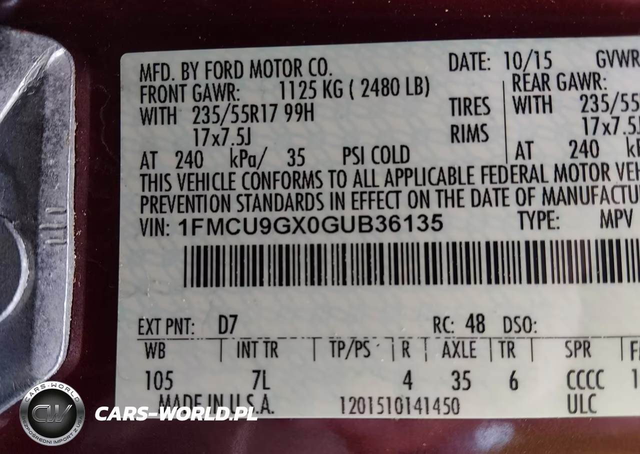 2016 Ford Escape Se VIN:1FMCU9GX0GUB36135 - 9