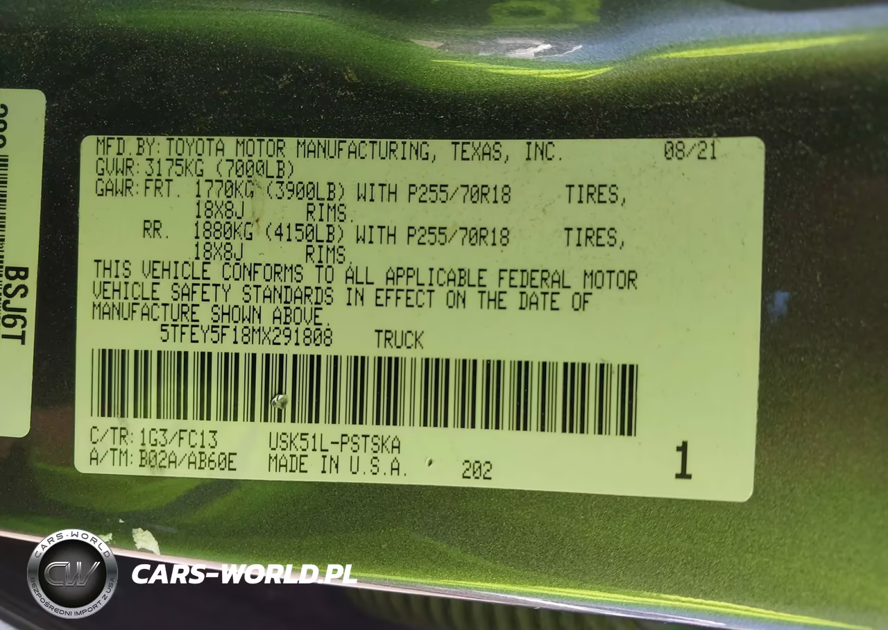 2021 Toyota Tundra Sr5 VIN:5TFEY5F18MX291808 - 9