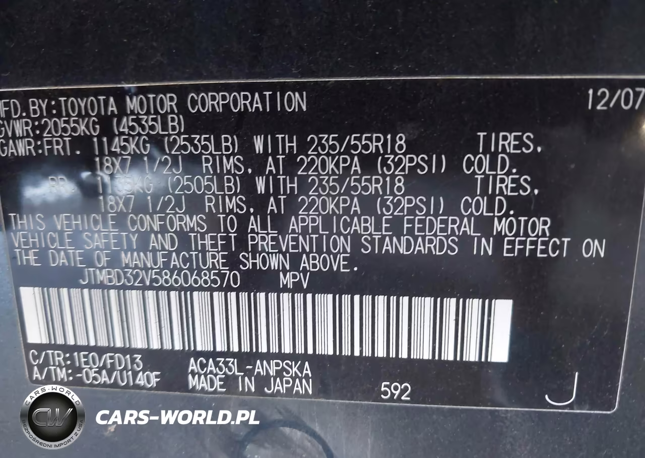 2008 Toyota Rav4 Sport VIN:JTMBD32V586068570 - 9