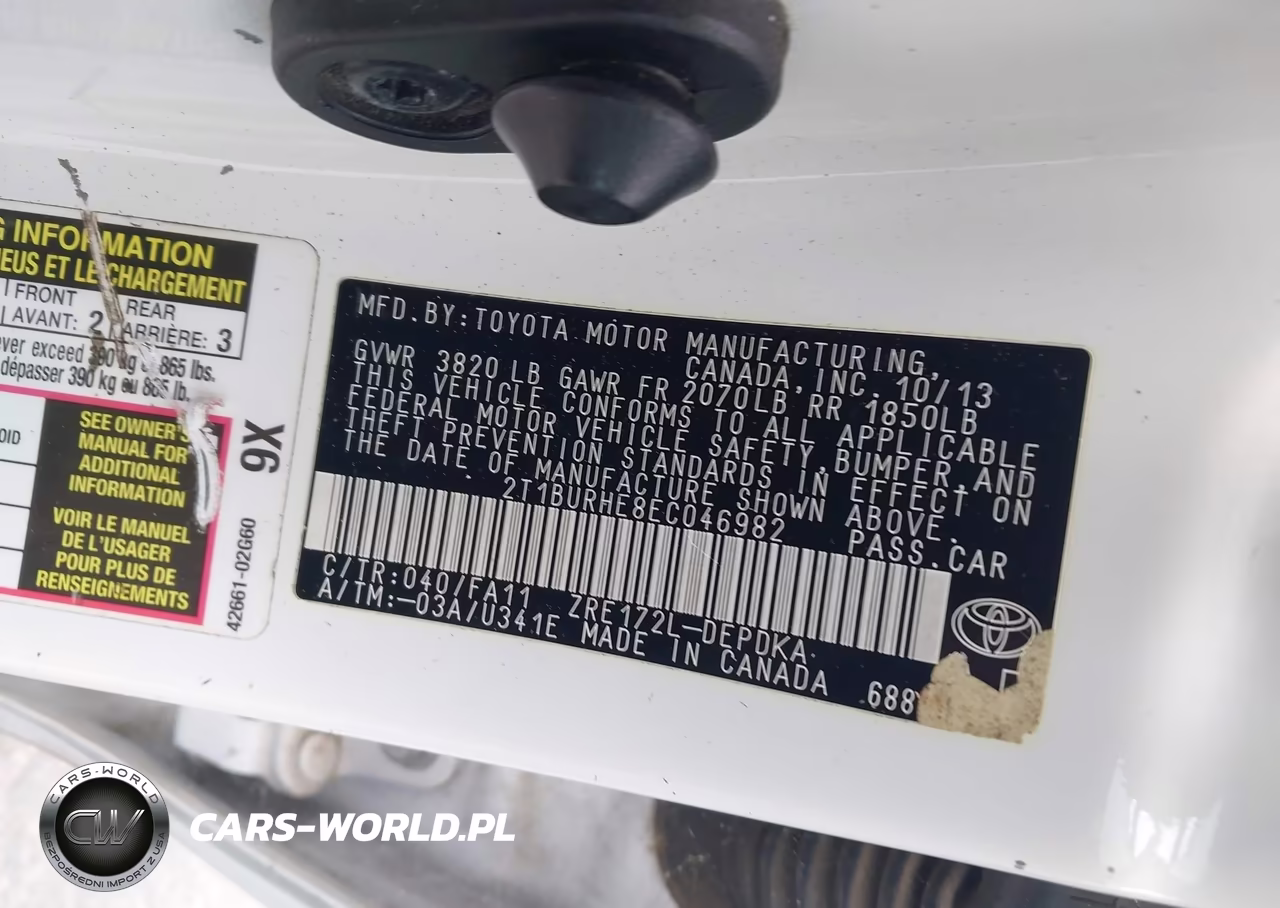 2014 Toyota Corolla L VIN:2T1BURHE8EC046982 - 9