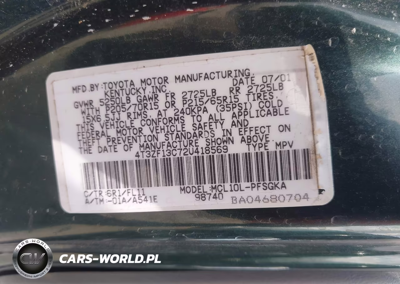 2002 Toyota Sienna Xle VIN:4T3ZF13C72U418569 - 9