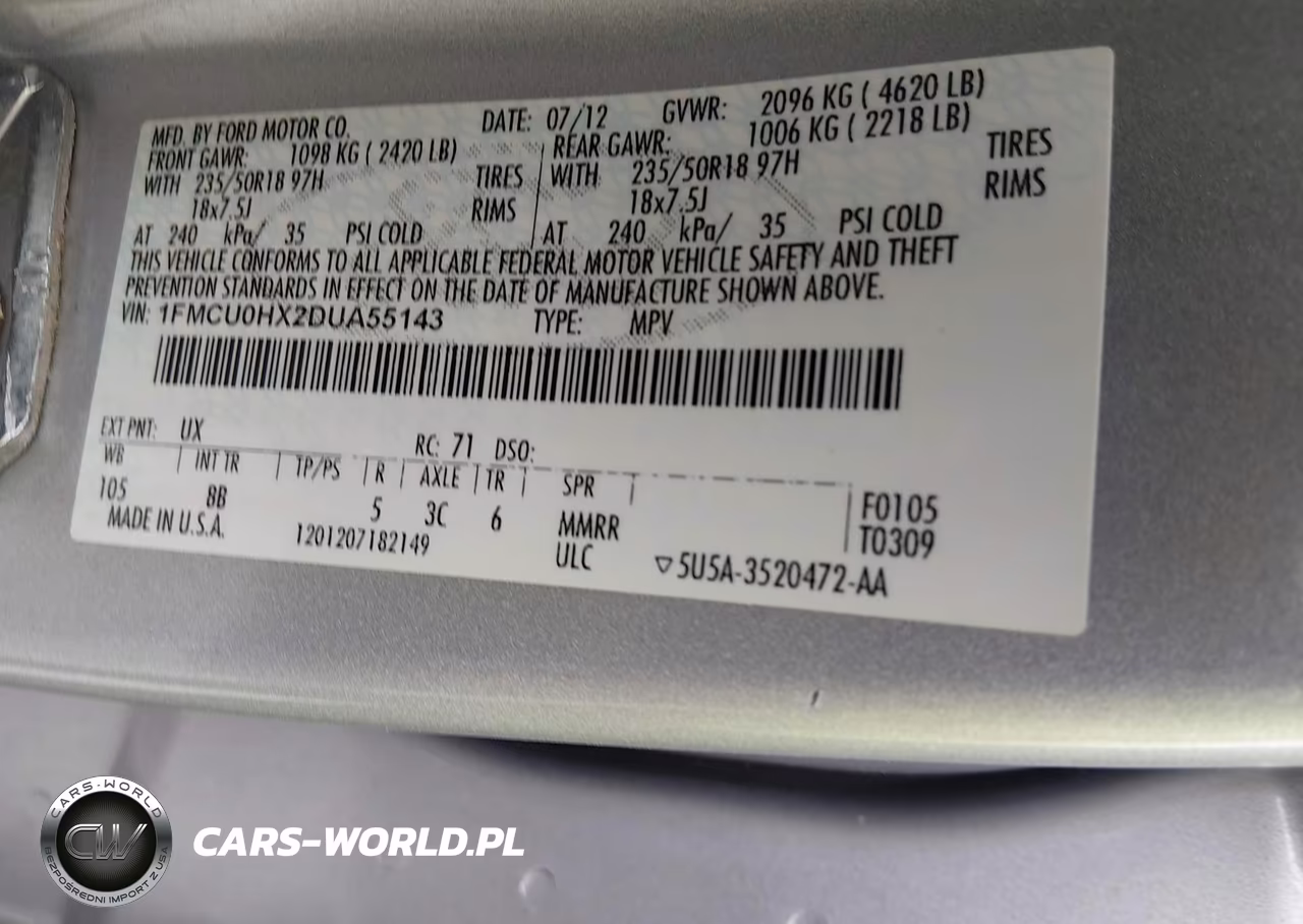 2013 Ford Escape Sel VIN:1FMCU0HX2DUA55143 - 9