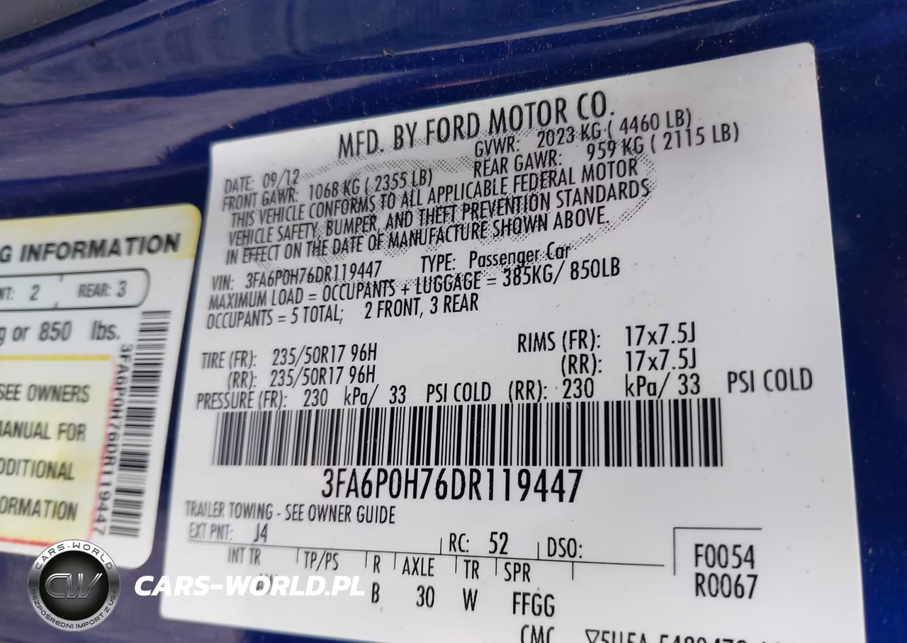 2013 Ford Fusion Se VIN:3FA6P0H76DR119447 - 9