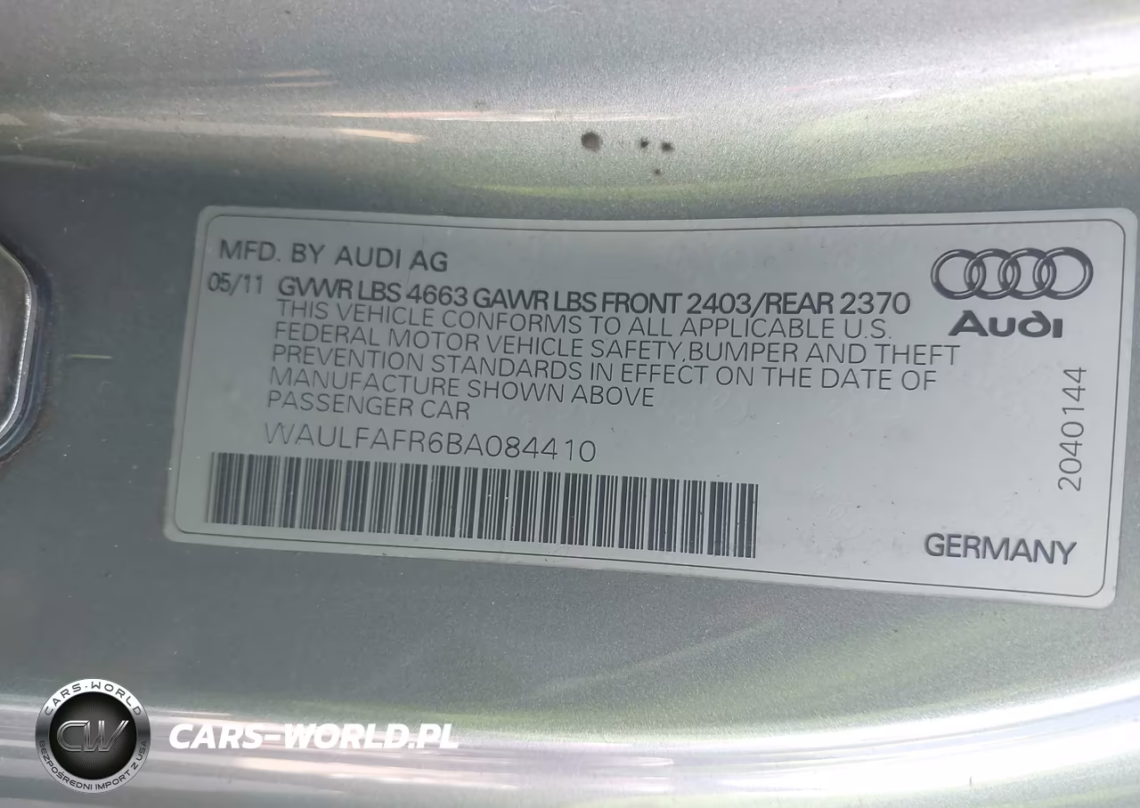 2011 Audi A5 2.0T Premium VIN:WAULFAFR6BA084410 - 9