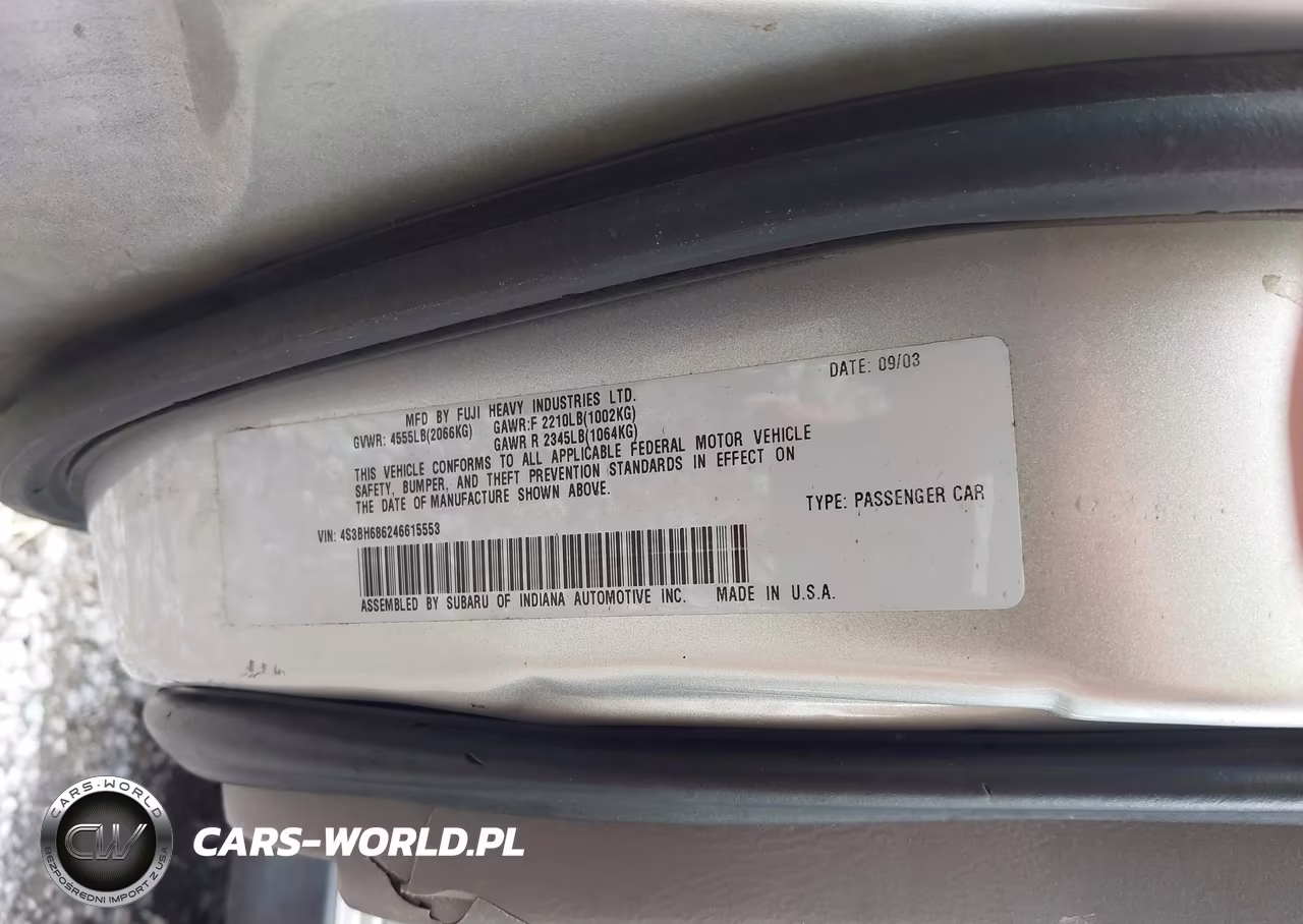 2004 Subaru Outback Limited VIN:4S3BH686246615553 - 9
