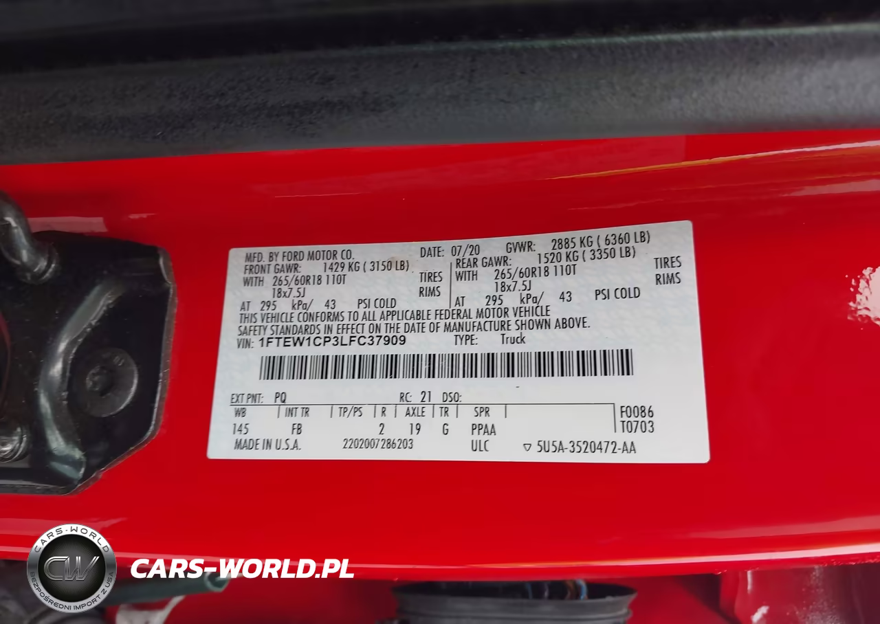 2020 Ford F-150 Xlt VIN:1FTEW1CP3LFC37909 - 9