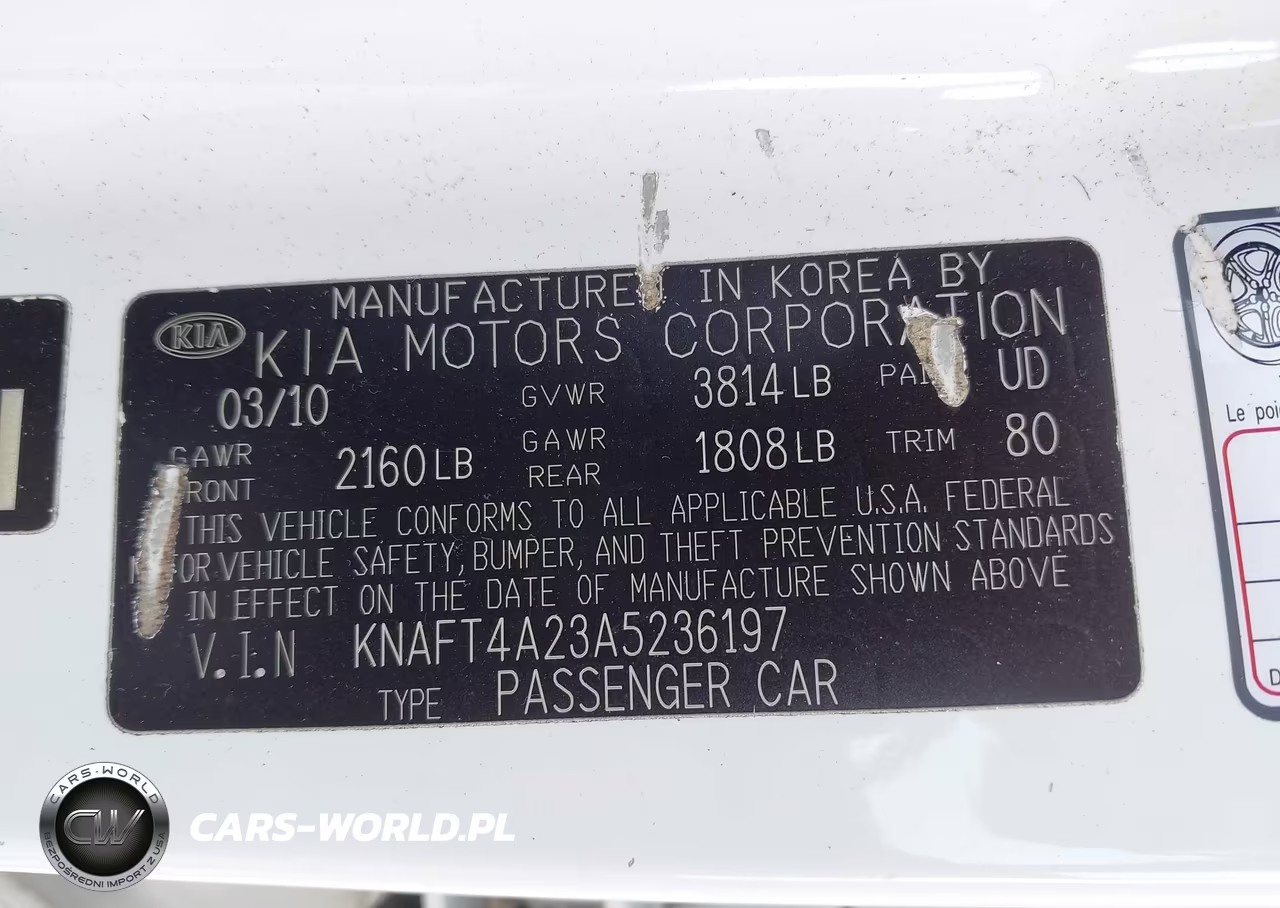 2010 Kia Forte Lx VIN:KNAFT4A23A5236197 - 9