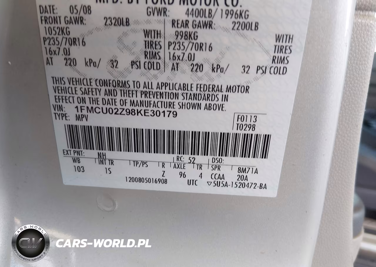 2008 Ford Escape VIN:1FMCU02Z98KE30179 - 9