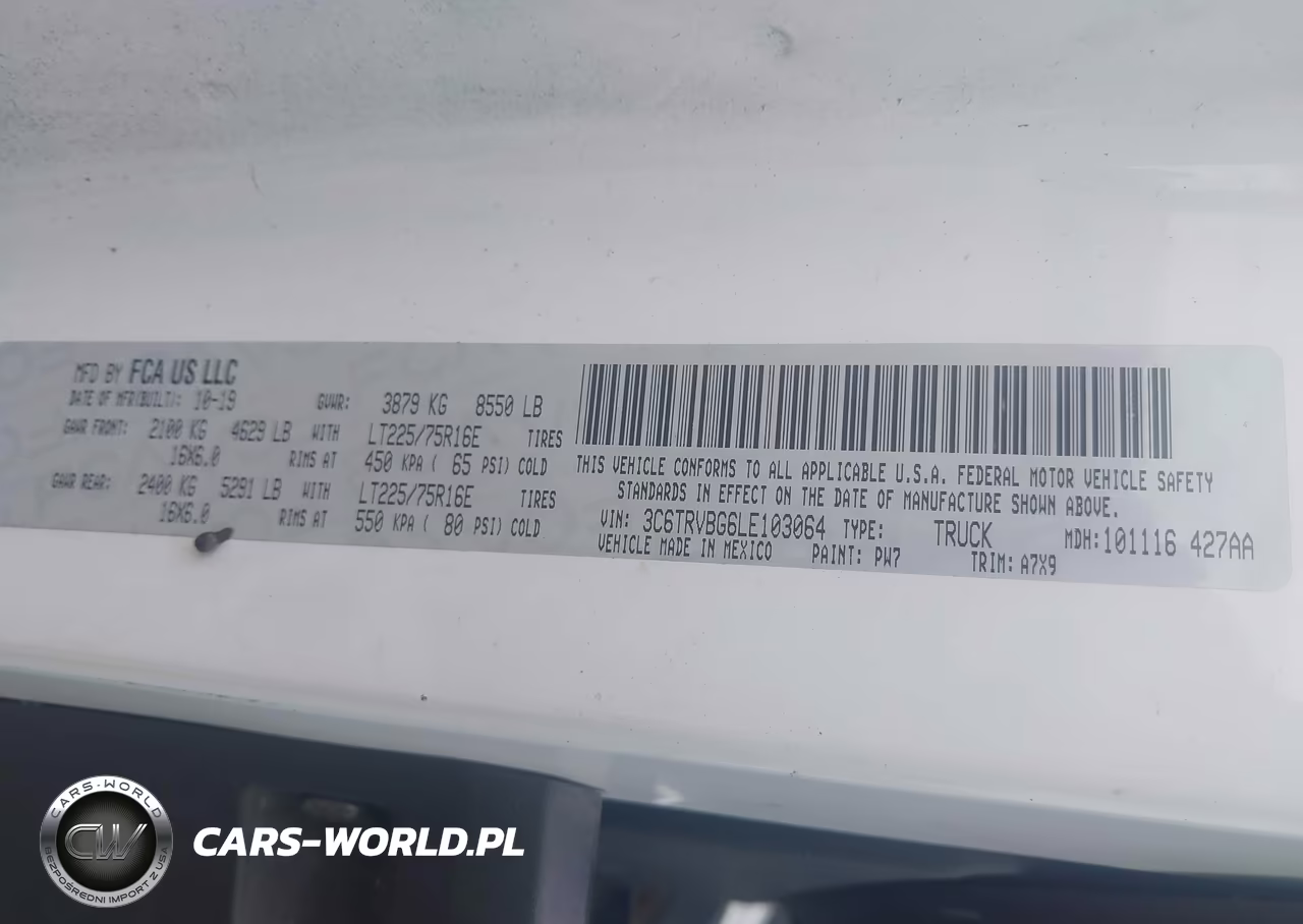 2020 Ram Promaster 1500 High Roof 136 Wb VIN:3C6TRVBG6LE103064 - 9
