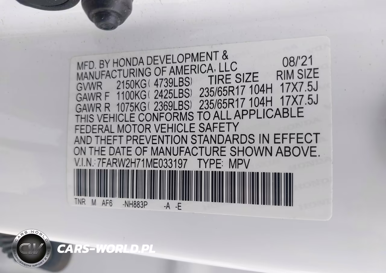 2021 Honda Cr-V Awd Special Edition VIN:7FARW2H71ME033197 - 9