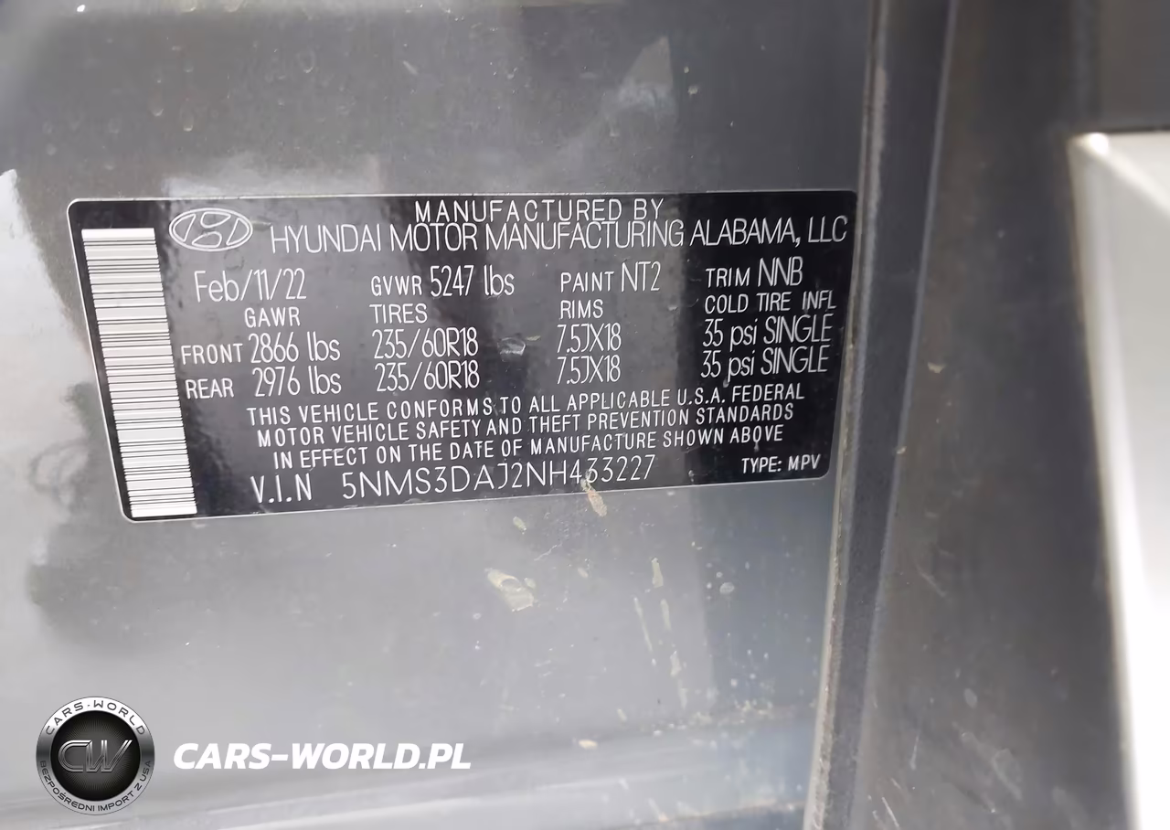 2022 Hyundai Santa Fe Sel VIN:5NMS3DAJ2NH433227 - 9