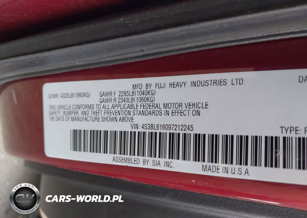 2009 Subaru Legacy 2.5I VIN:4S3BL616097212245 - 9