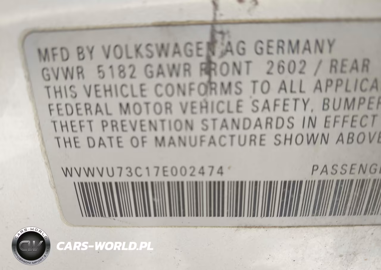 2007 Volkswagen Passat 3.6 VIN:WVWVU73C17E002474 - 9