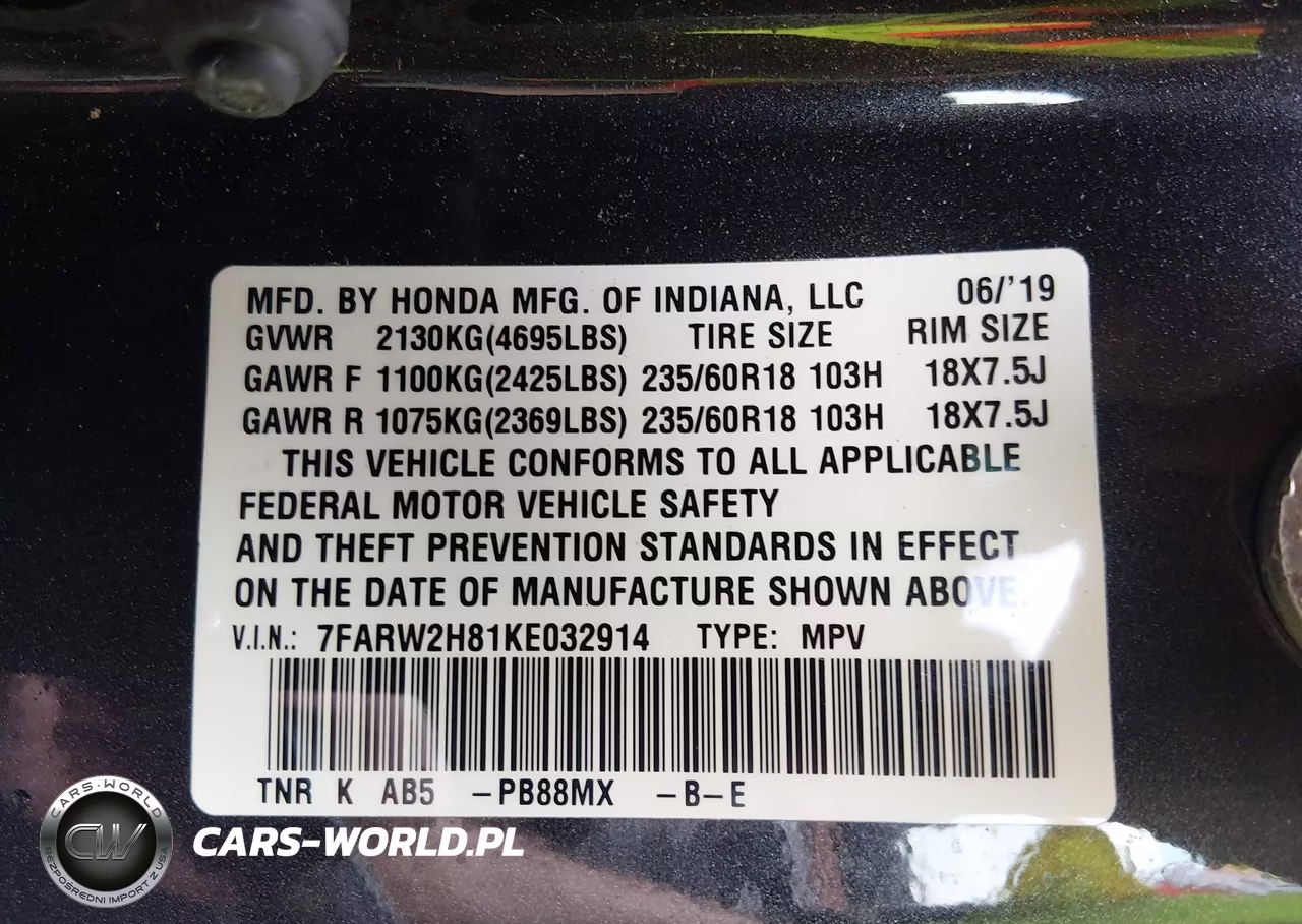 2019 Honda Cr-V Ex-L VIN:7FARW2H81KE032914 - 9
