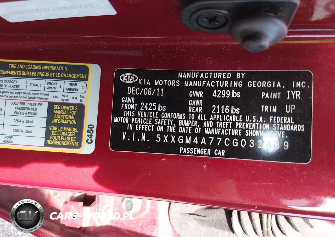 2012 Kia Optima Lx VIN:5XXGM4A77CG032839 - 9