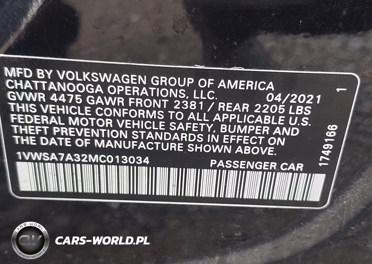 2021 Volkswagen Passat 2.0T Se VIN:1VWSA7A32MC013034 - 9