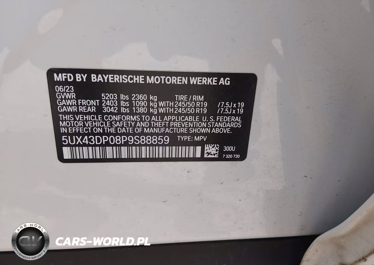 2023 BMW X3 Sdrive30I VIN:5UX43DP08P9S88859 - 9