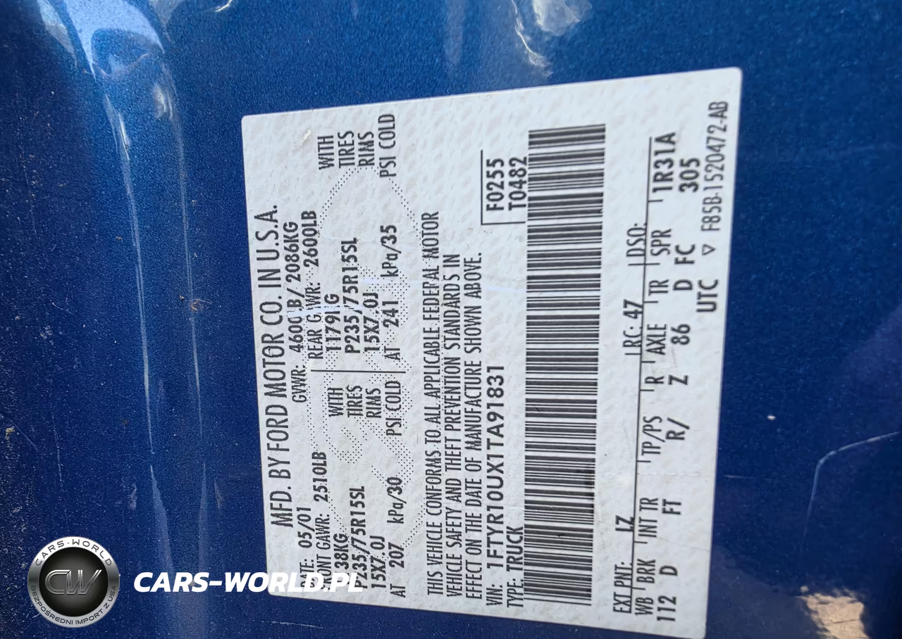 2001 FORD RANGER EDGE-XL-XLT VIN:1FTYR10UX1TA91831 - 7