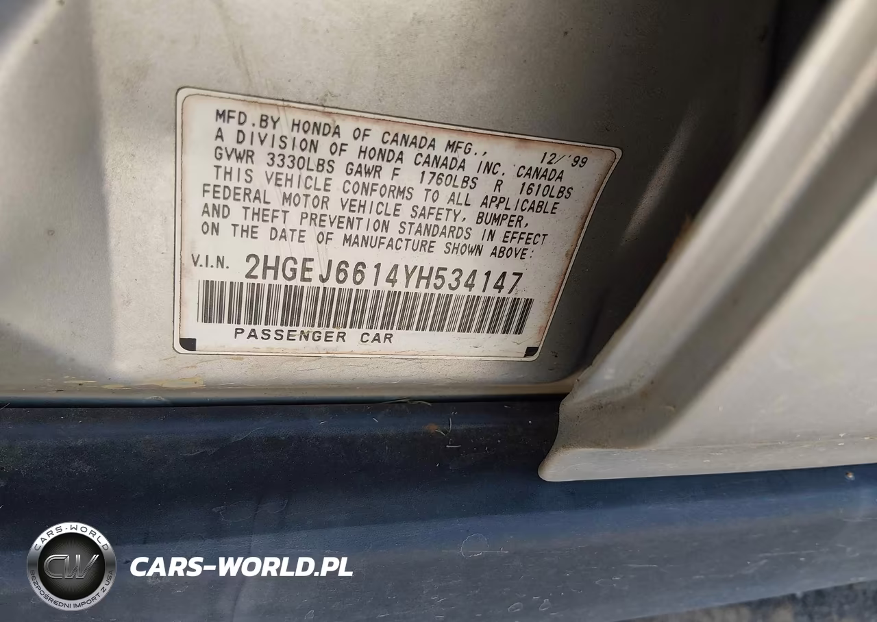 2000 Honda Civic Value Package VIN:2HGEJ6614YH534147 - 9