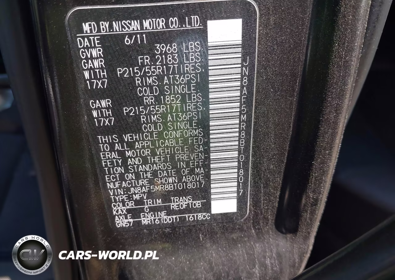 2011 Nissan Juke Sv VIN:JN8AF5MR8BT018017 - 9