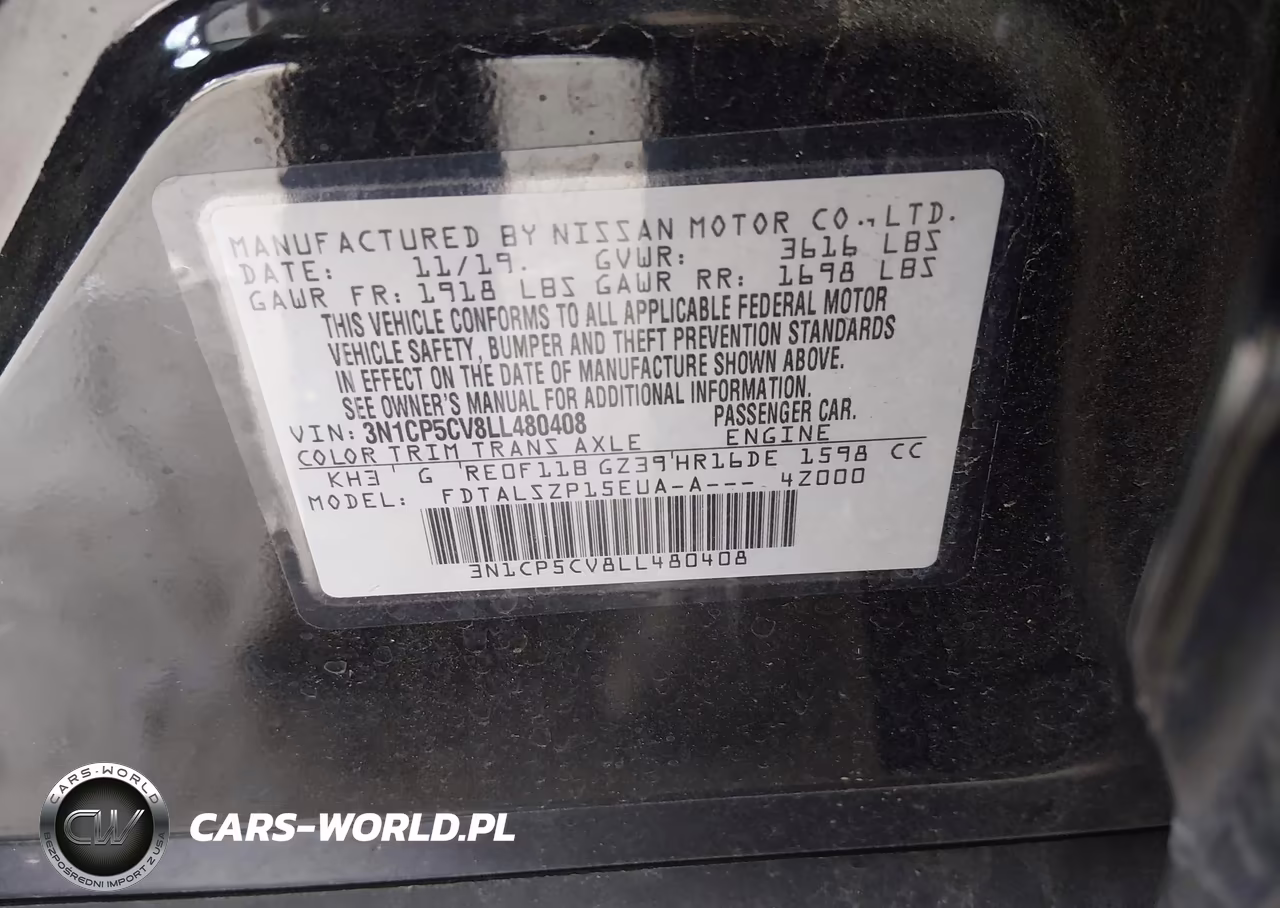 2020 Nissan Kicks Sv Xtronic Cvt VIN:3N1CP5CV8LL480408 - 9