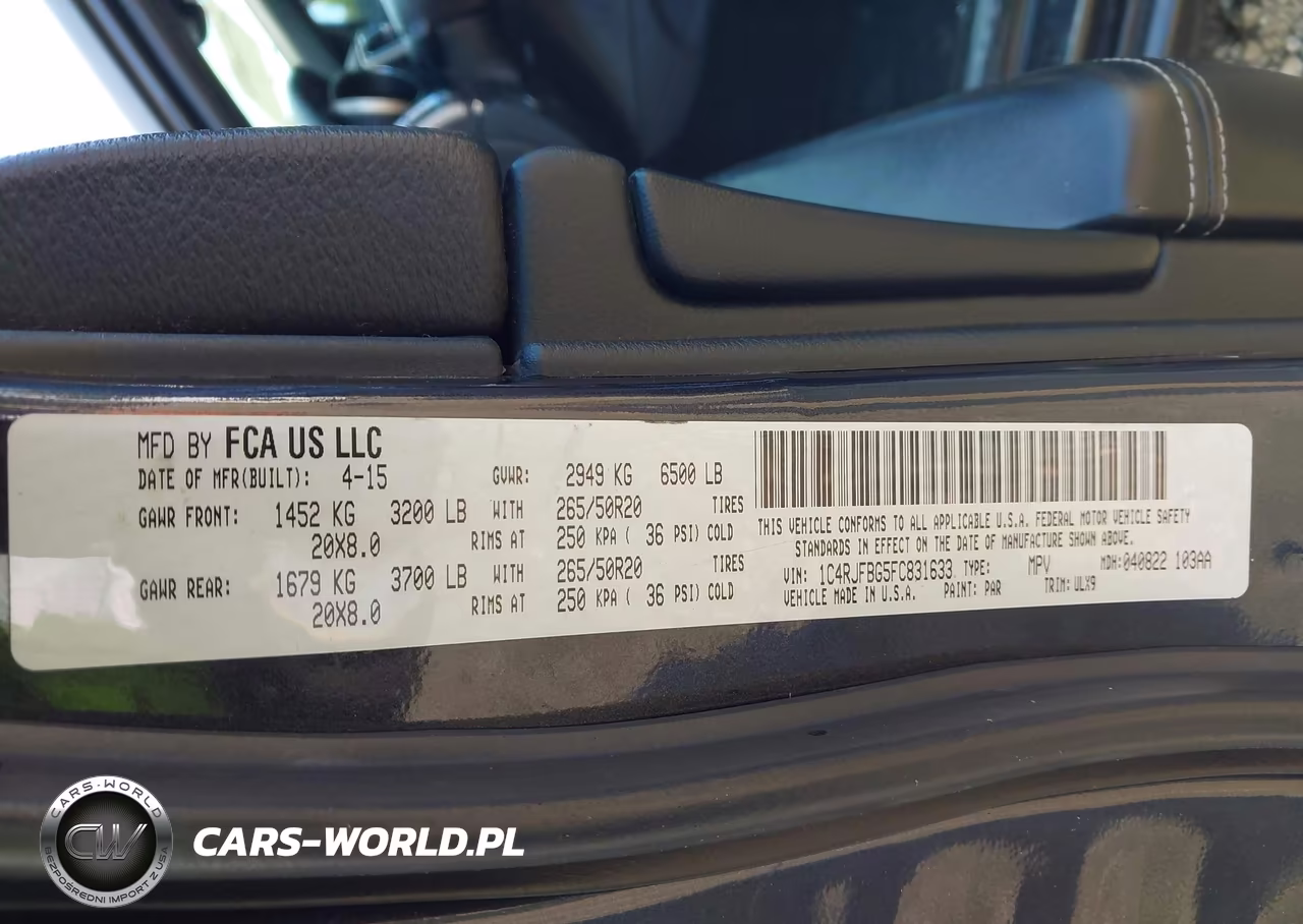 2015 Jeep Grand Cherokee Limited VIN:1C4RJFBG5FC831633 - 9