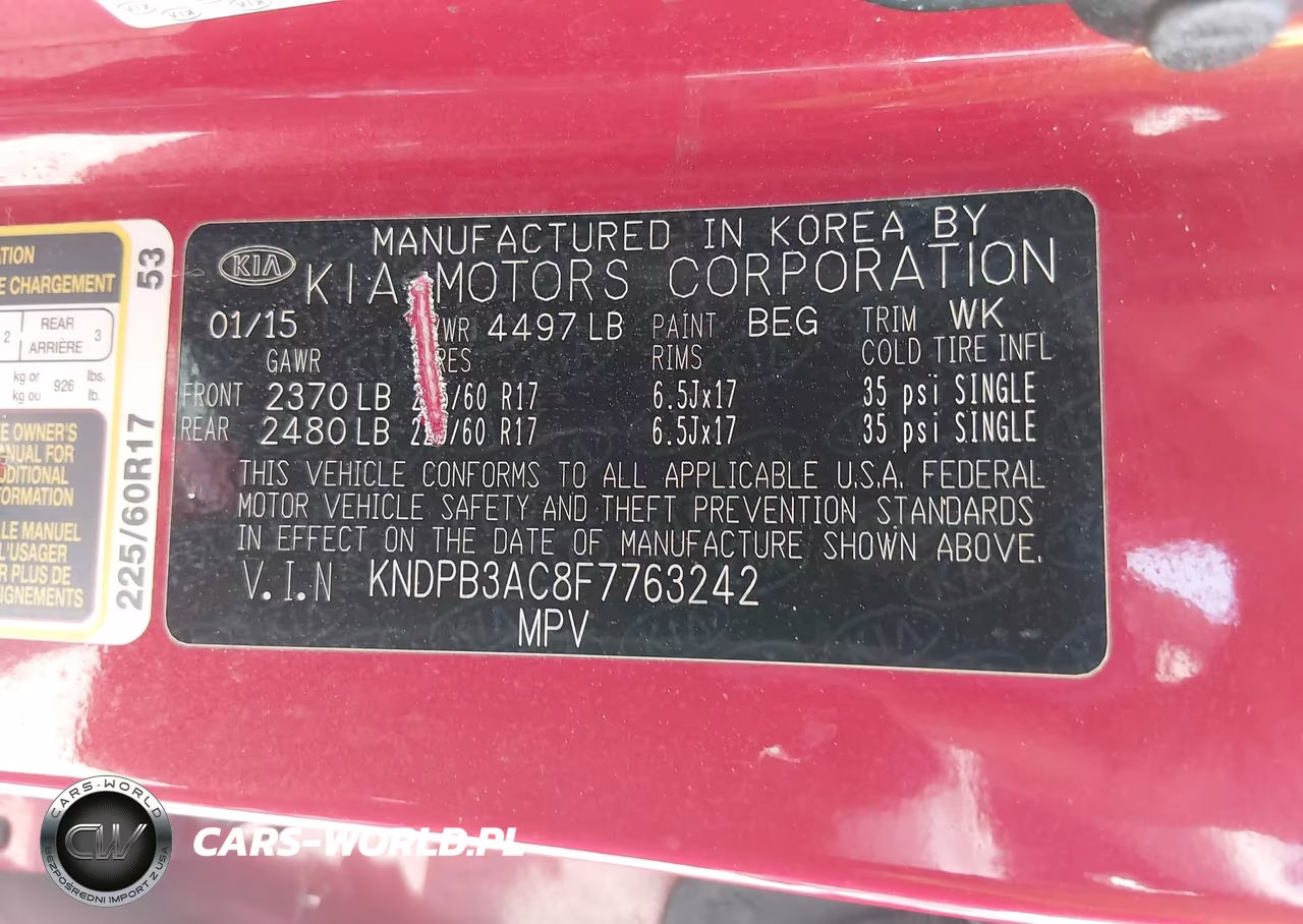 2015 Kia Sportage Lx VIN:KNDPB3AC8F7763242 - 9